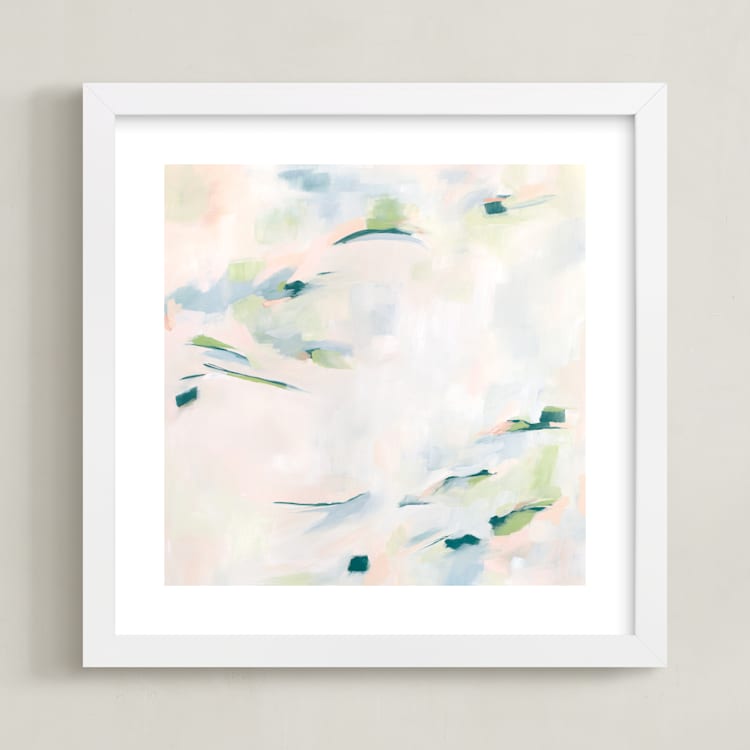 "Easy Peasy Lemon Squeezy" - Art Print in Smoky Blue by Michelle Boyd - Framed
