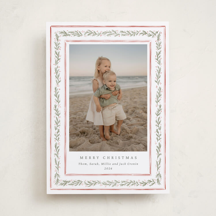 Garland Frame Christmas Photo Cards