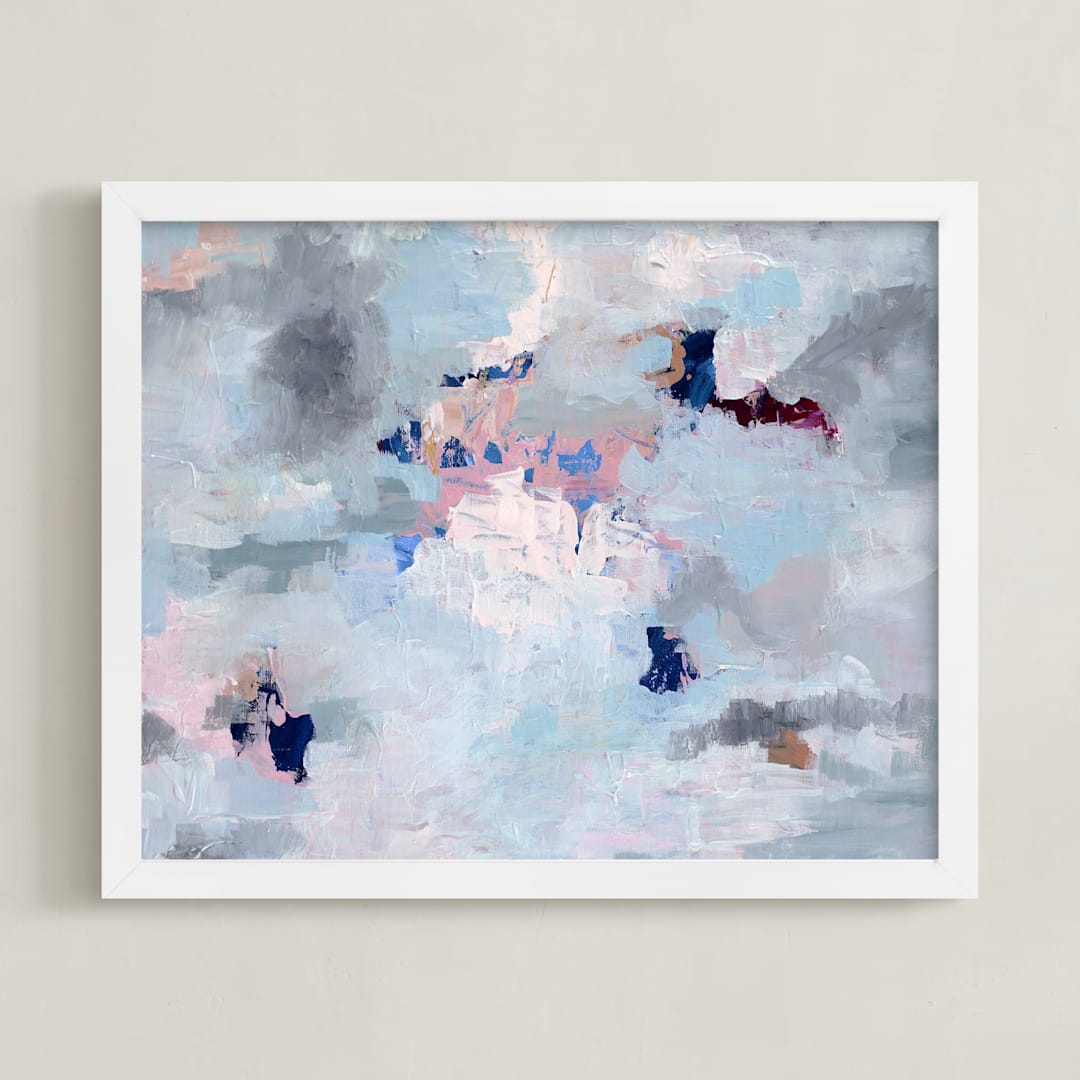 Light Blue, Gray, and Pink Abstract Art