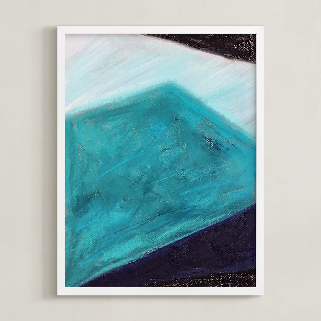 Iceberg Blues Geometric Pastel Drawing