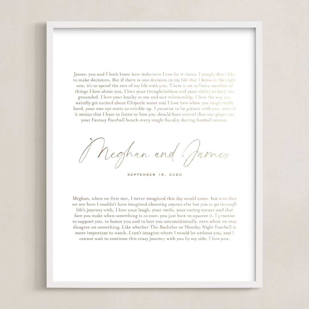 Our Vows: Custom Foil Print