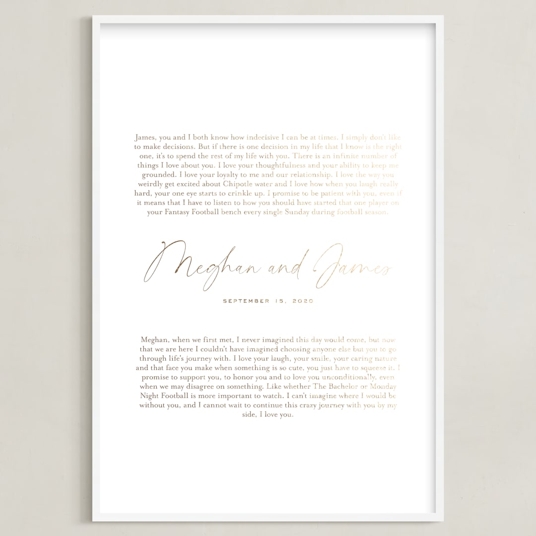 Our Vows: Custom Foil Print