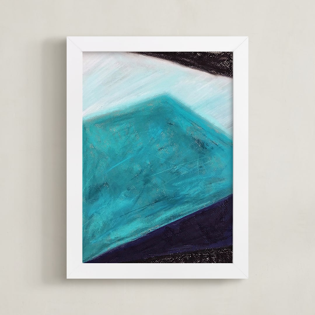 Iceberg Blues Geometric Pastel Drawing