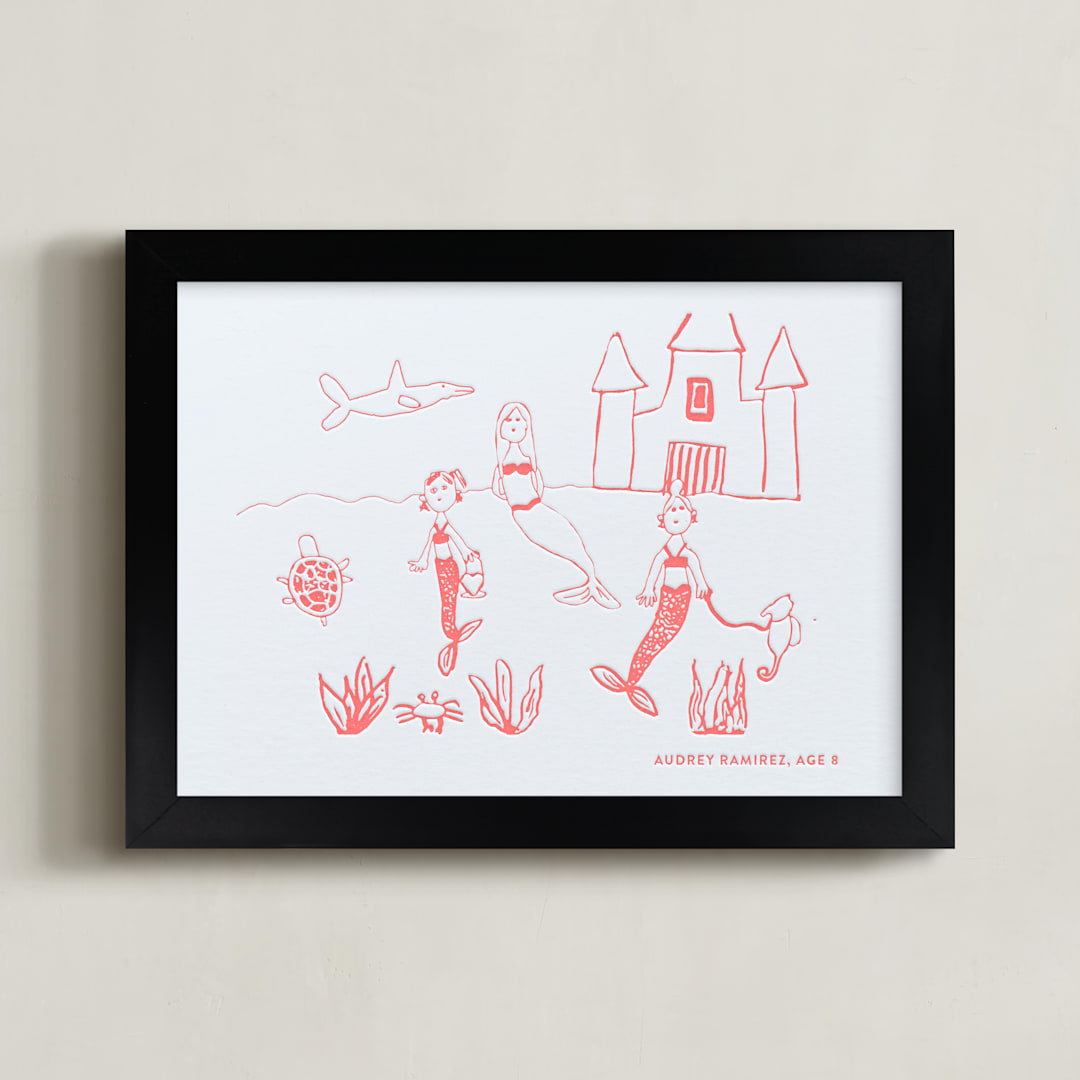 Your Drawing as Letterpress Art Print