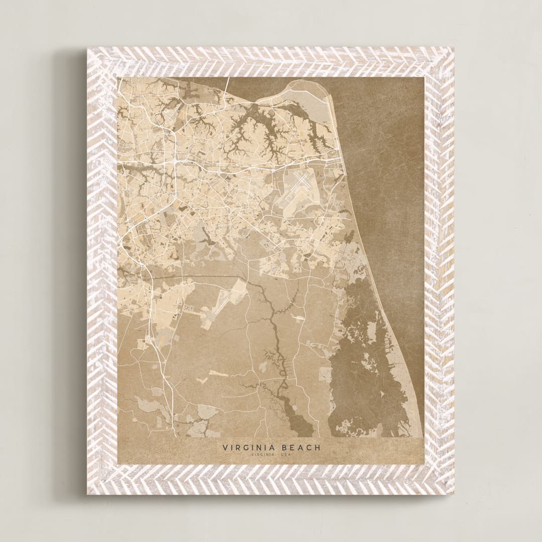 Virginia Beach vintage-looking city map