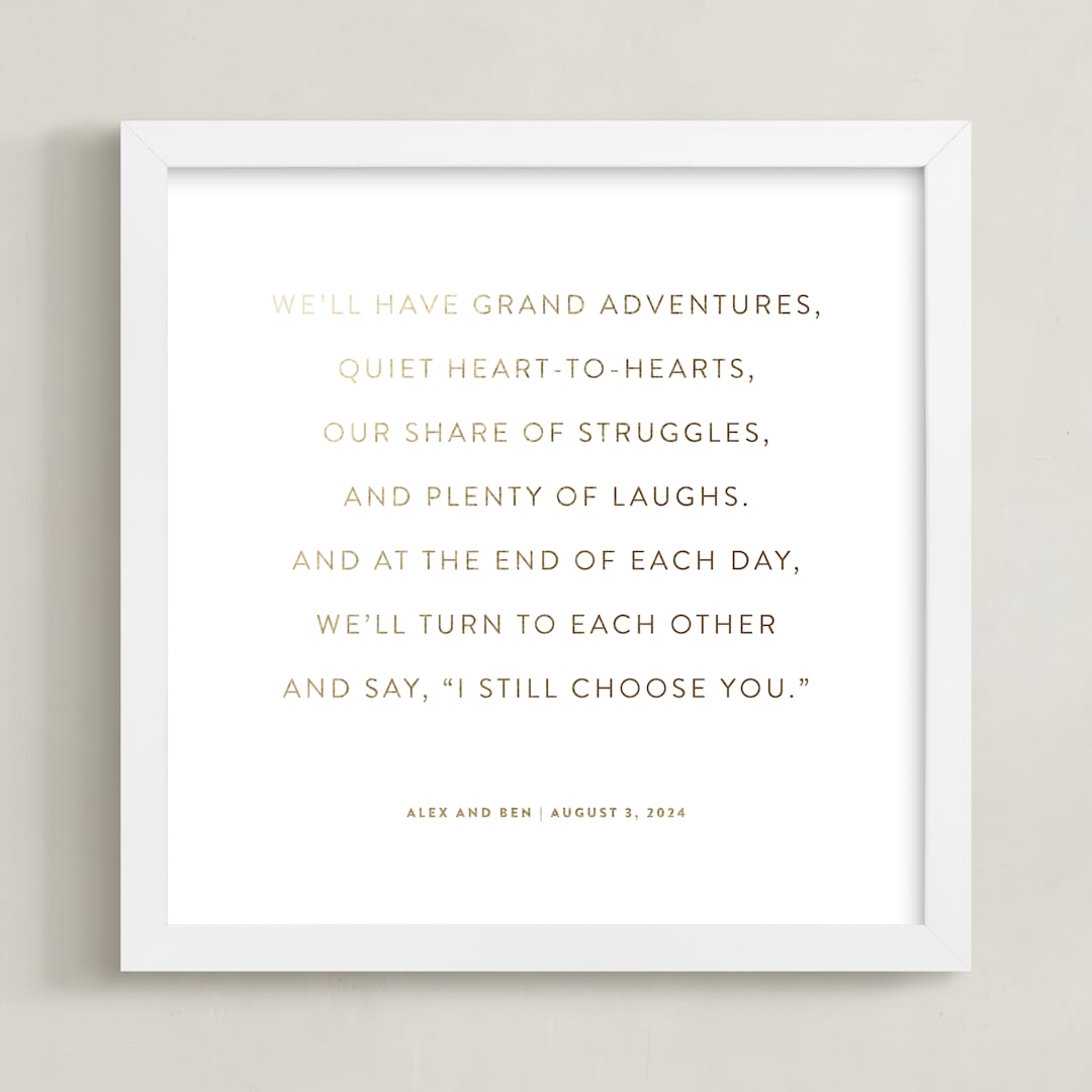 Your Vows: Square Orientation Custom Foil Print