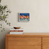 "Midnight Mountains" - Art Print in Midnight Blue by Holly Royval - In a Room