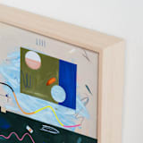 "Circle Back to Square One" - Art Print in Cobalt by Keren Toledano - Frame Close-up