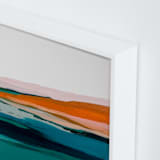 "Colorful Abstract Seascape" - Art Print in bright orange by Caryn Owen - Frame Close-up