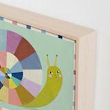 "Smiley Snail" - Art Print in Mint by melanie mikecz - Frame Close-up