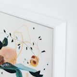 "Lyrical" - Art Print in Nude Coral by Sarah McInroe - Frame Close-up