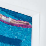 "Pink Float; Swimmers Series 5" - Art Print in Azure by Christine Blain - Frame Close-up