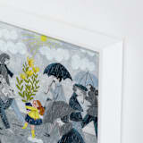 "There is sunshine after the rain" - Art Print in Raincoat by Caroline Bonne Muller - Frame Close-up