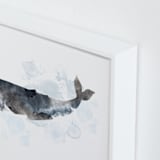 "Whale Series One" - Art Print in charcoal grey by Shirley Lin Schneider - Frame Close-up