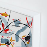 "Bloom on rain" - Art Print in indigo blue by FERNANDA MARTINEZ - Frame Close-up