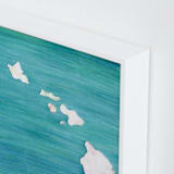 "Hawaii in Paint" - Art Print in Hawaiian Blue by Denise Wong - Frame Close-up