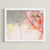 "Red Loops" - Art Print in Rosy Red by Kirsta Benedetti - Framed