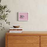 "Toy Elephant" - Art Print in Pretty Pink by Kinga Subject - In a Room