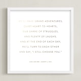 "Your Vows: Square Orientation Custom Foil Print" - Custom Foil Print in Gold by Minted - Framed