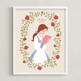 "Disney's Belle Library" - Personalized Art Print in Rose by Jamie Alexander - Framed