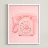 "0 is for operator." - Art Print in Strawberry Shortcake Pink by Alicia Abla - Framed