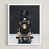 "All Aboard!" - Art Print in railway black by Alicia Abla - Framed