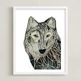 "Senor Wolf" - Art Print in Shadow by Sarah Fitzgerald - Framed
