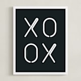 "Neon Series II: XOXO" - Art Print in white by AK Graphics - Framed