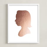 "Custom Silhouette Foil Art" - Custom Foil Print in Rose Gold by Minted - Framed