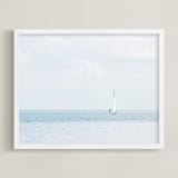 "Aimlessly" - Art Print in Silver Blue by Alexandra Feo - Framed