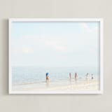 "Happiness" - Art Print in Light Blue by Alexandra Feo - Framed