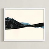 "Spliced Landscape 1" - Art Print in Blue Topaz by Melinda Laszczynski - Framed