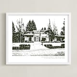 "House: Custom Print with Text" - Custom Print in Olive Shadow by Minted - Framed