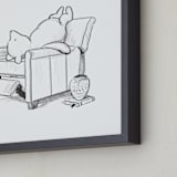 "Pooh Lounging | Winnie The Pooh" - Art Print in White by Stefanie Lane - Frame Close-up