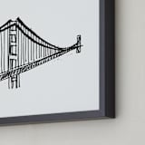 "Gracious Golden Gate Bridge" - Art Print in Black and White by Phrosné Barwood - Frame Close-up