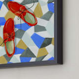 "Shoes on tile" - Art Print in Spanish Tile by Zoe Pappenheimer - Frame Close-up
