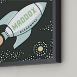 "Out of this World" - Personalized Art Print in Mint by Jessie Steury - Frame Close-up