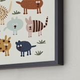 "Surprised Puppies" - Art Print in Desert Brown by Alisa Galitsyna - Frame Close-up