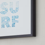 "Surf Shack" - Art Print in Ocean Blue by Rochelle Renee - Frame Close-up