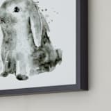 "Bunny1" - Art Print in Cottontail by Lulaloo - Frame Close-up