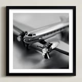 "Retro Airplane" - Art Print in Retro Silver by Laura Hamm - Framed