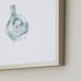 "Blushing Bird 3" - Art Print in light blue by Renee Anne Bouffard-McManus - Frame Close-up