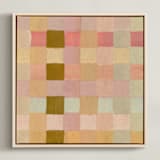 "Checkers 1" - Art Print in Wheat by Lindsay Megahed - Framed Canvas