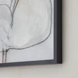 "Southern Cotton Single Bloom Square" - Art Print in Neutrals by Angela Simeone - Frame Close-up