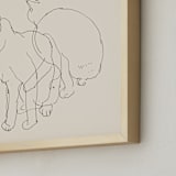 "Sketches after cat II" - Art Print in Black and champagne by Catilustre - Frame Close-up