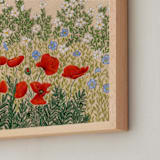 "Late Spring Morning 2" - Art Print in Poppy Red by Janie Allen - Frame Close-up