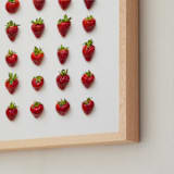 "Strawberries" - Art Print in Ruby Red by Heather Deffense - Frame Close-up