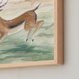 "Antelope" - Art Print in Meadow green by Emilie Simpson - Frame Close-up