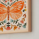 "Colorful Butterfly" - Art Print in Tangerine by Angel Walker - Frame Close-up