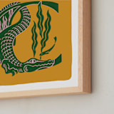 "Animal Alphabet 3" - Art Print in Gold by Lia Geeter - Frame Close-up